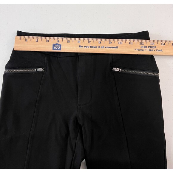 Athleta Women's Ponte Moto Twill Pants Black Zipper Pockets Rayon Nylon Size 2 - Picture 7 of 10